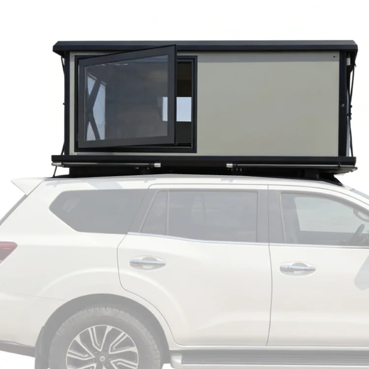 Electric HardShell Aluminum Rooftop Tent With Balcony factory